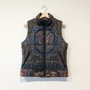 Vintage Archive 90s Vivienne Tam Multicolor Rainbow Tapestry Dragon Puffer Vest